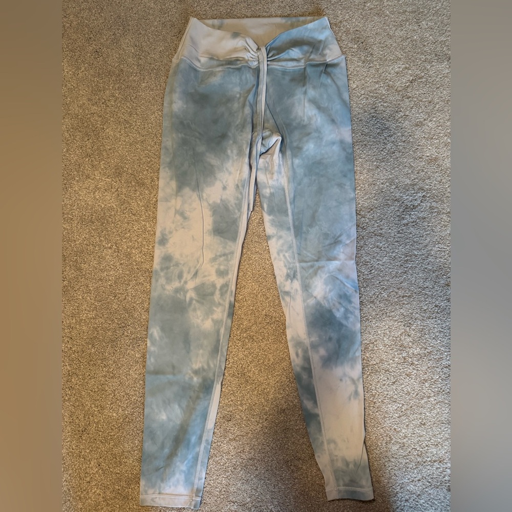 Blue White Tie-Dye Leggings